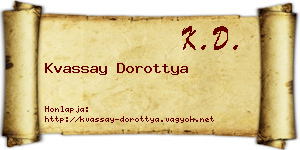 Kvassay Dorottya névjegykártya